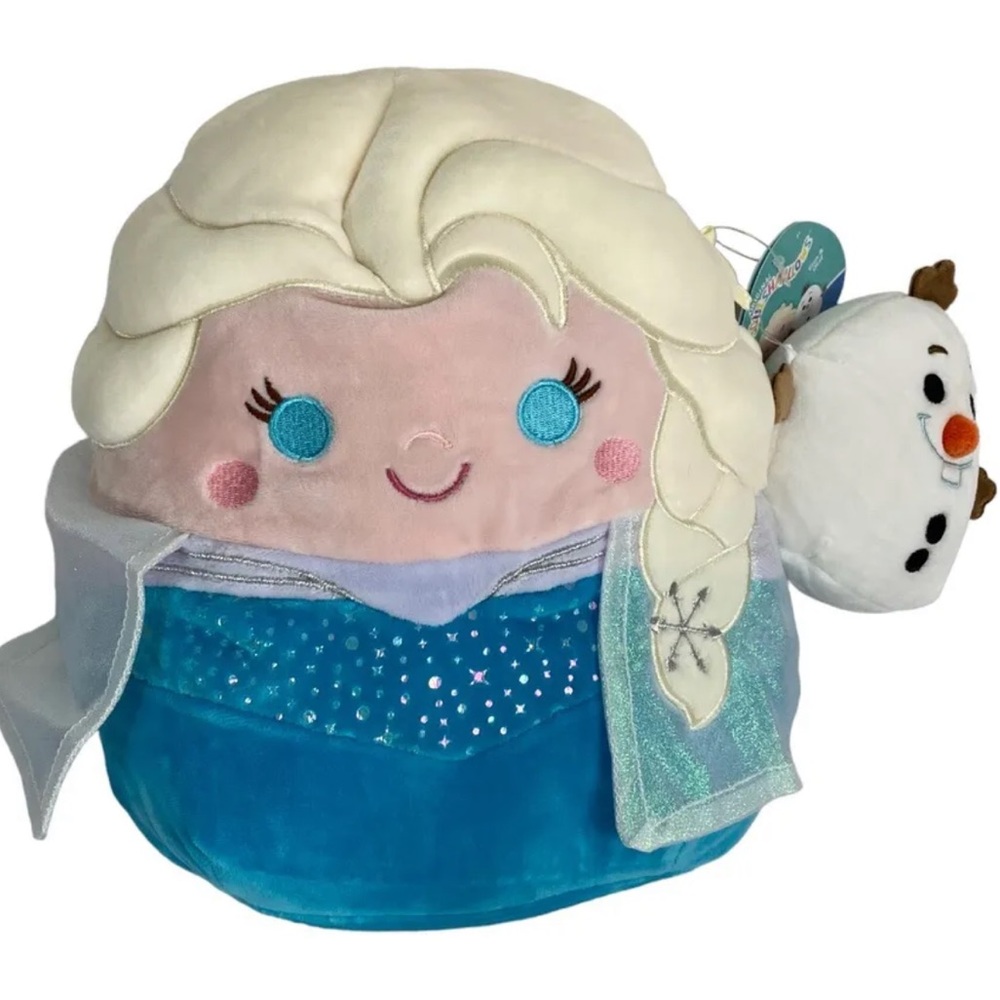 Squishmallow 10" Elsa and 4" Olaf Frozen Colorful Soft Plush Pair